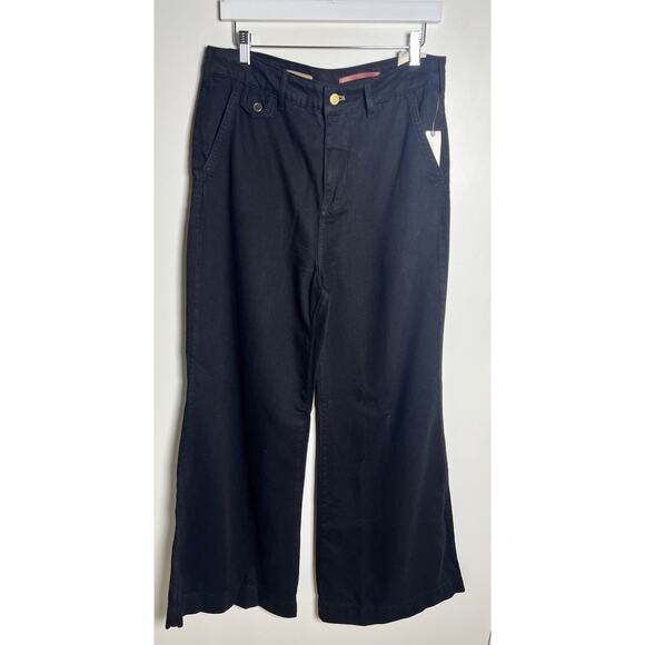 Pilcro X Anthropologie Black Wide Leg High Rise Lyocell Blend Stretch Pants 30 - Picture 1 of 11